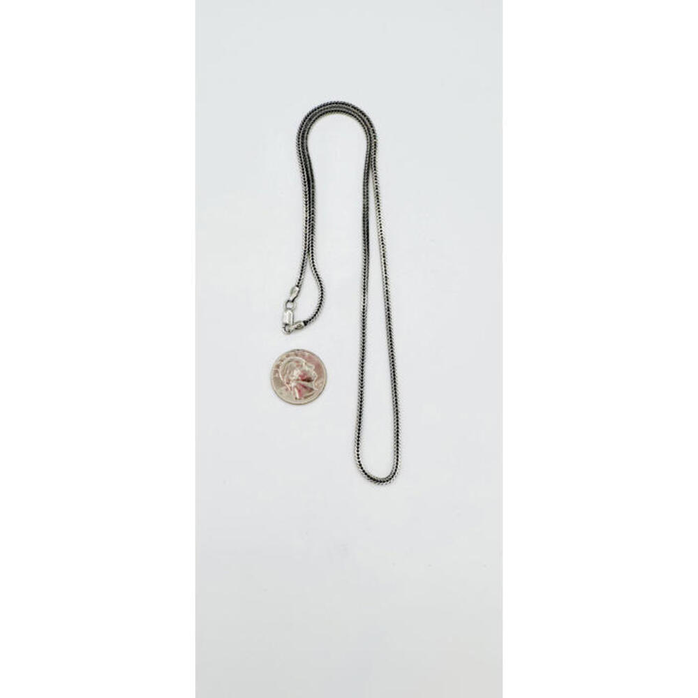 Sterling silver oxidized flat chain necklace - Picture 5 of 6